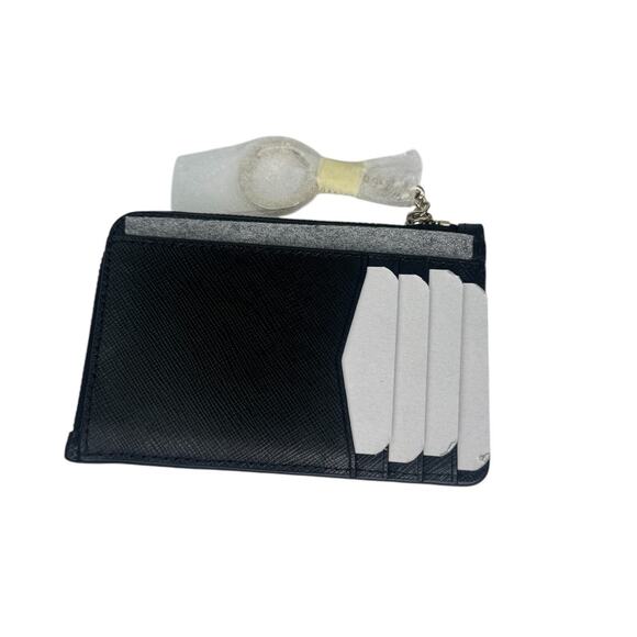 Kate Spade medium l-zip card holder with Key Ring Black - Picture 5 of 6